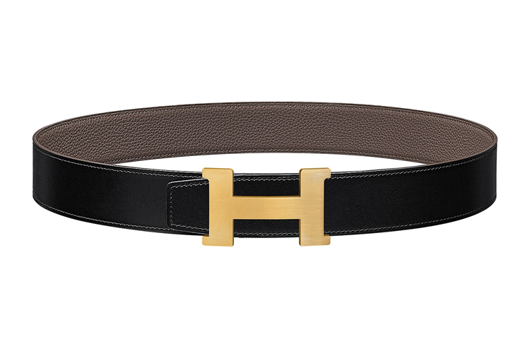 Order HERMES Tali Pinggang Kulit Togo Reversible H Buckle Hitam/Etoupe 3.8cm H074562CUZ3-H077971CAAG