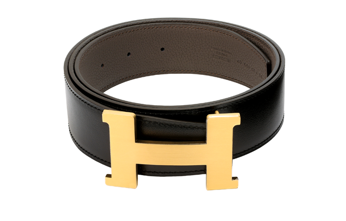 Purchase HERMES Tali Pinggang Kulit Togo Reversible H Buckle Hitam/Etoupe 3.8cm H074562CUZ3-H077971CAAG