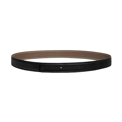 HERMES Classic H Logo Black Leather Belt, 2.4cm Wide H052150CABU