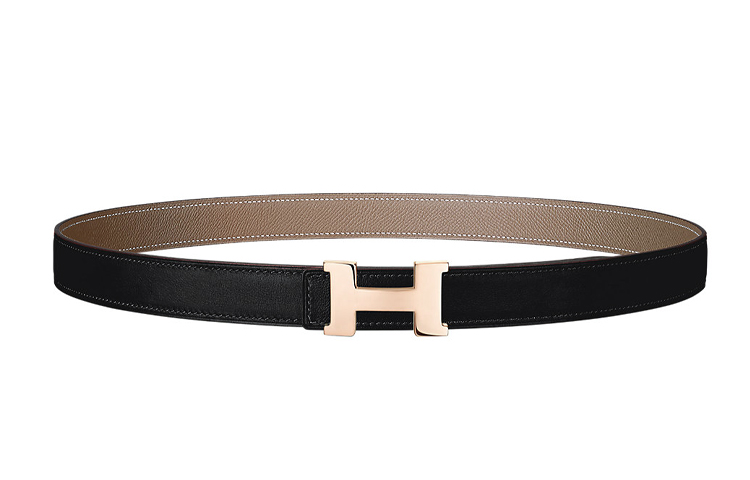 HERMES Classic H Logo Black Leather Belt, 2.4cm Wide H052150CABU 圖 2