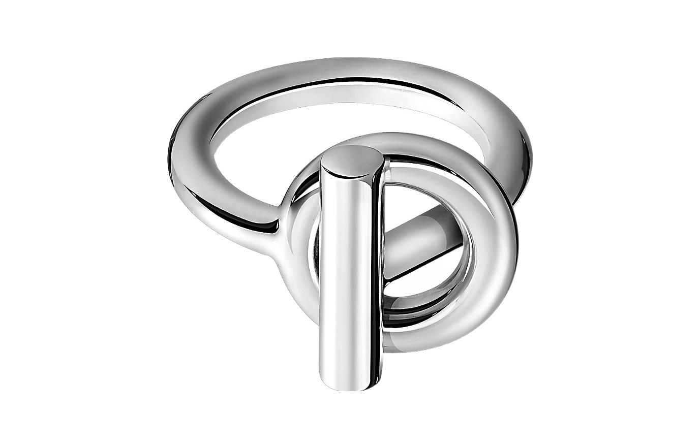 Order HERMES Classic Stripe Detail 925 Silver Ring Unisex. H103658B 000