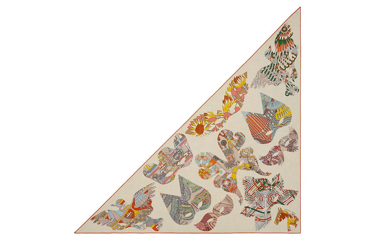 HERMES Classic Yellow Printed Scarf Unisex. H363987S 17 圖 2