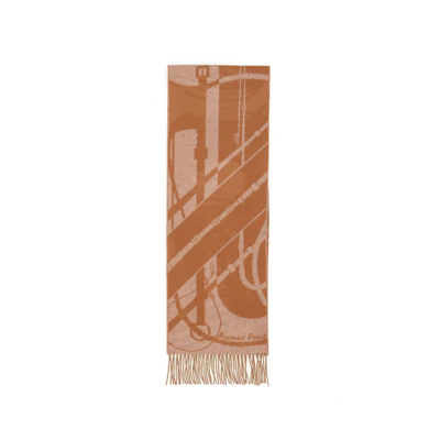 HERMES Clic-Clac Cashmere Scarf Unisex Camel Color H394071T-01
