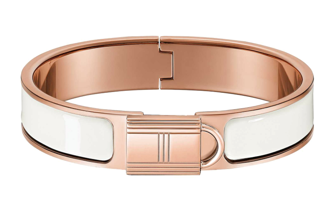 HERMES Clic Cadenas Bracelet White Rose Gold H707000FO31