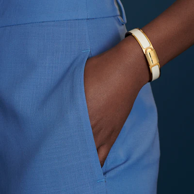 HERMES Clic Cadenas Bracelet White Rose Gold H707000FO31 Lookbook HERMES Clic Cadenas Bracelet White Rose Gold H707000FO31