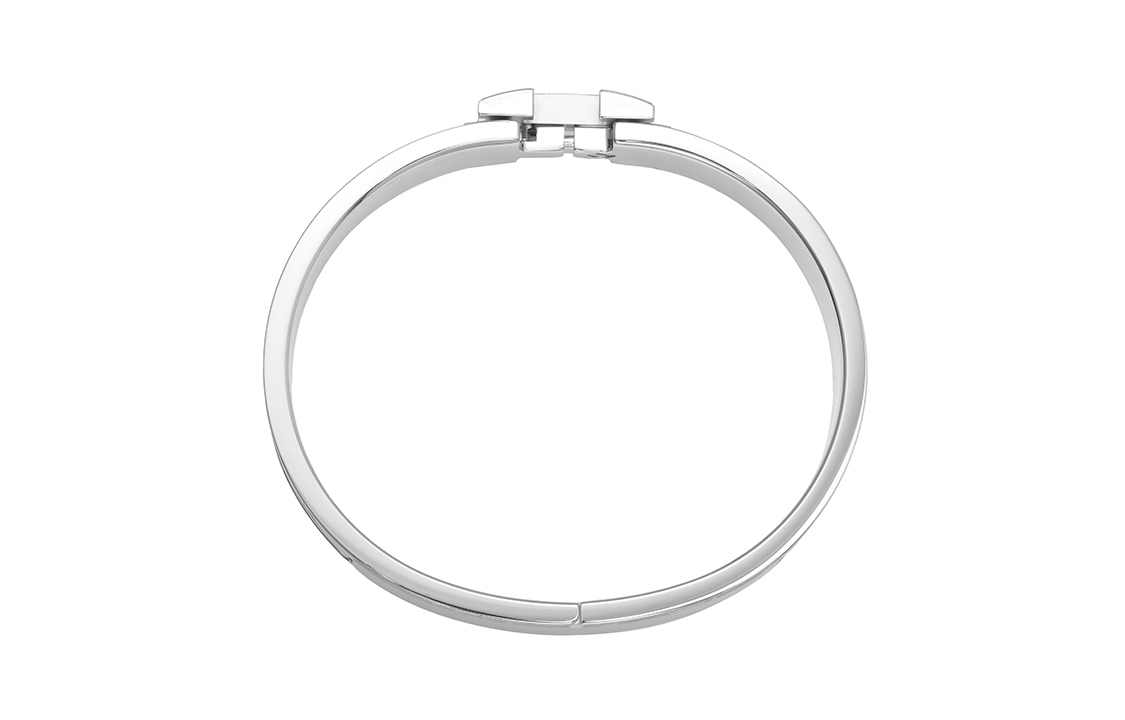 HERMES Clic H Bracelet Beige Brown Silver Marron Glacé H700001FP19 圖 5