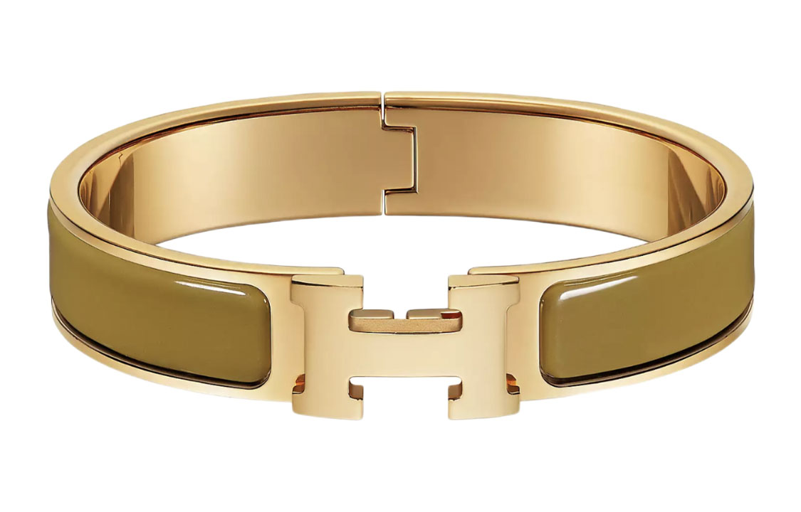 HERMES Clic H Bracelet in Gilded Bronze Color. H700001F-9XPM
