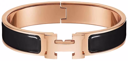 Hermes Clic H Bracelet PM Rose Gold-tone Black Hermes Clic H Bracelet PM Rose Gold-tone Black