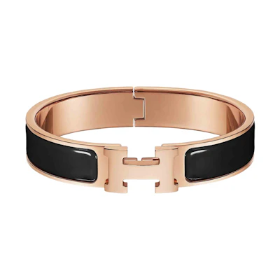 Hermes Clic H Bracelet PM Rose Gold-tone Black