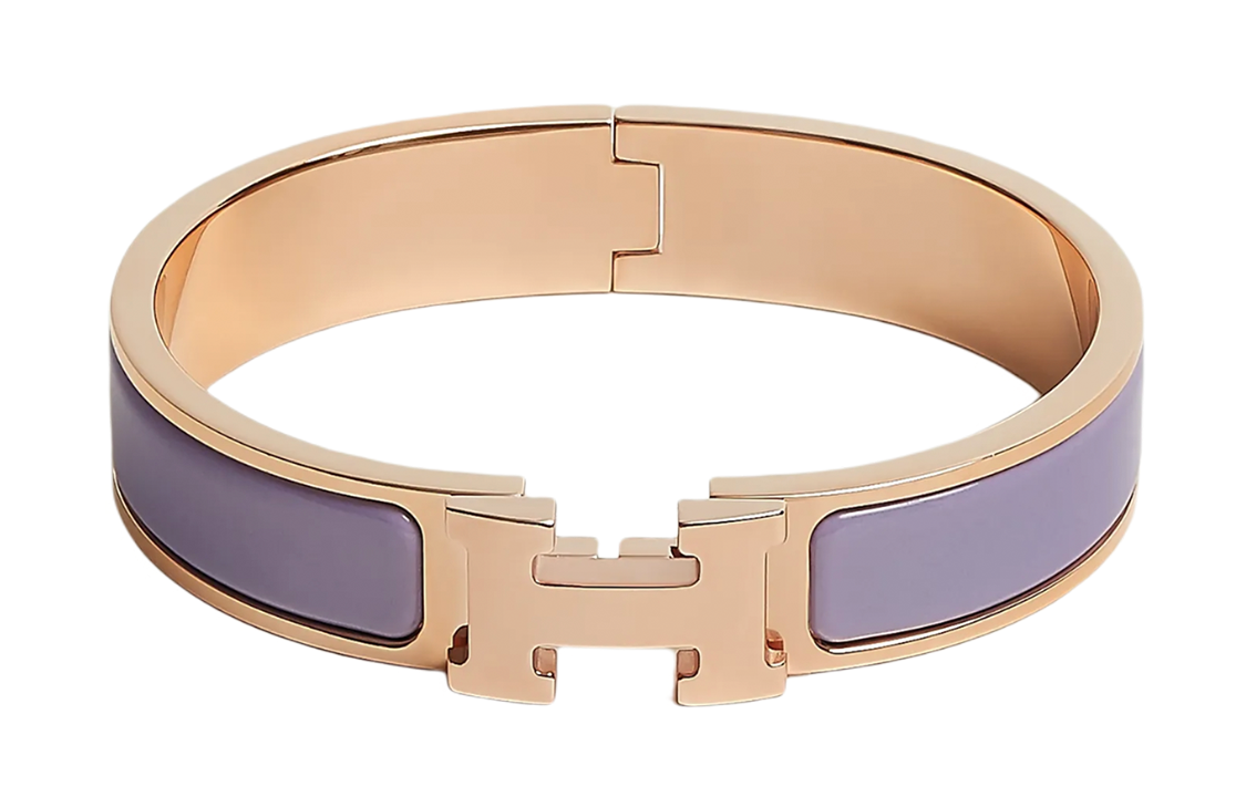 HERMES Clic H Bracelet Rose Gold/Lilac Purple H700001FO47PM