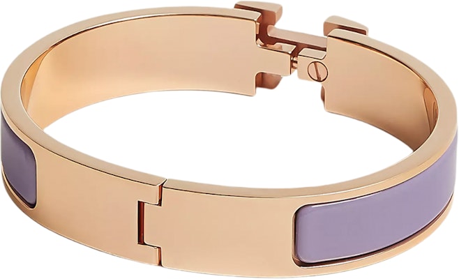 에르메스 클릭 H 팔찌 로즈 골드/라일락 퍼플 H700001FO47PM Lookbook 에르메스 클릭 H 팔찌 로즈 골드/라일락 퍼플 H700001FO47PM