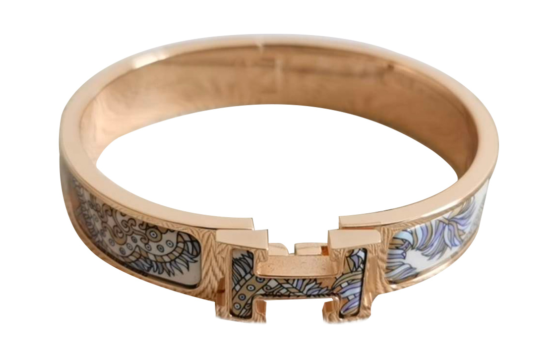 HERMES Clic H Bracelet Rose Gold Unisex Couple Design with H Logo. H702419F001PM