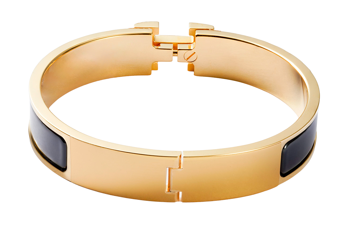 HERMES Clic H Enamel Bracelet Black Gold Couple-Unisex H700001F-01 圖 3