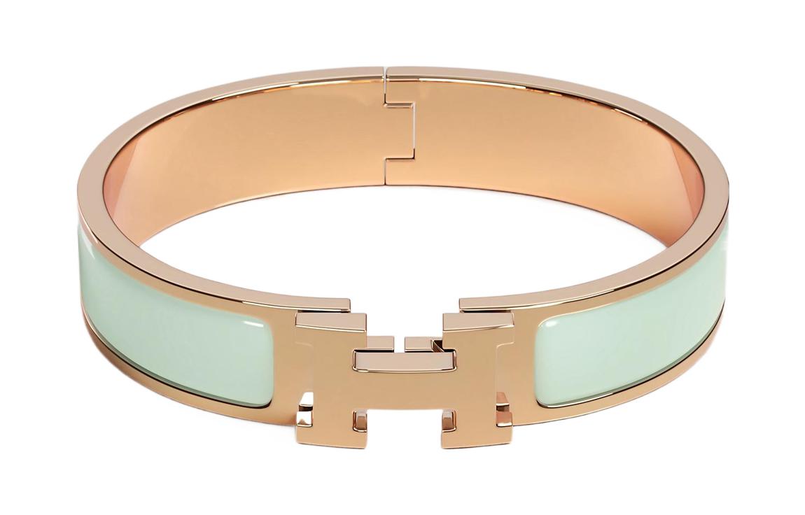 HERMES Clic H Enamel Bracelet Rose Gold with Gift Bag. H700001FO6ZPM