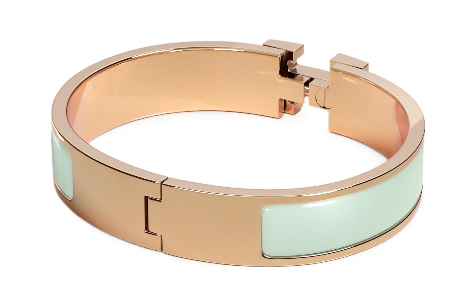 HERMES Clic H Enamel Bracelet Rose Gold with Gift Bag. H700001FO6ZPM 圖 3