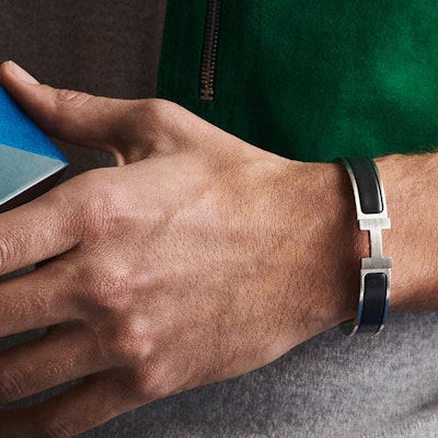 HERMES Clic H Matte Black Enamel Bracelet Unisex Couple Gift Box Edition H703203FB01 Lookbook HERMES Clic H Matte Black Enamel Bracelet Unisex Couple Gift Box Edition H703203FB01