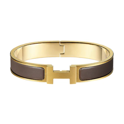 HERMES Clic HH Bracelet Matte Tin Gray Gold H703203FM5C
