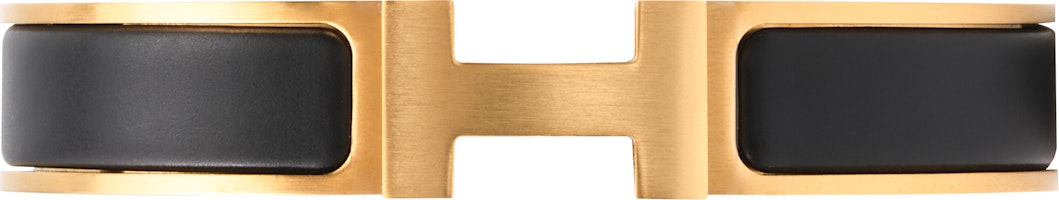 HERMES Clic HH Matte Gold Enamel Bracelet Black Unisex Couples. H703203FM01 HERMES Clic HH Matte Gold Enamel Bracelet Black Unisex Couples. H703203FM01