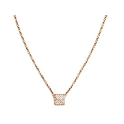 HERMES Clou d'H Diamond 18k Gold Necklace Unisex Couple Design Rose Gold H223207Bv0040