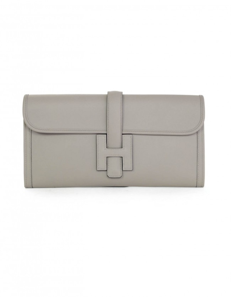 Hermes Clutch Jige Elan 29 Grey Novelship