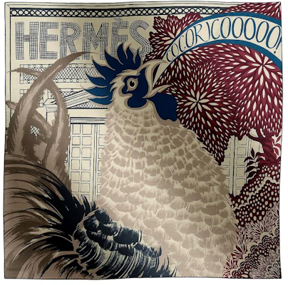 HERMES Cocorico公雞設計羊絨圍巾 多色男女適用 H104064T-11 Order HERMES Cocorico公雞設計羊絨圍巾 多色男女適用 H104064T-11