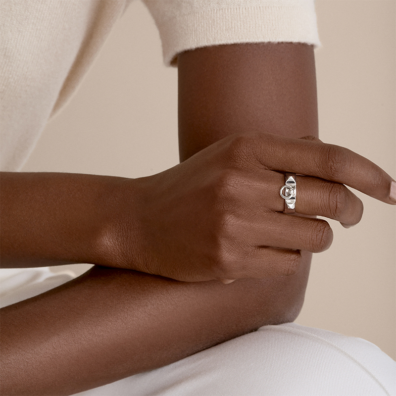 Purchase HERMES Collier de Chien Silver Ring 925 Unisex Minimalist Design H115607BV000