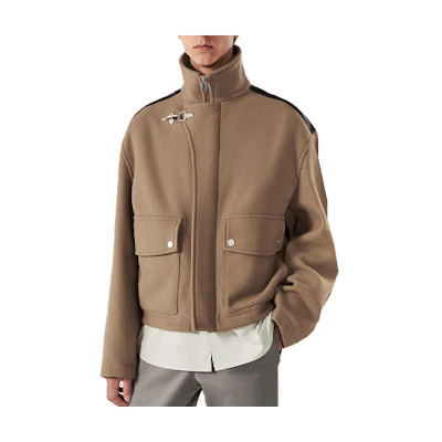 Hermes Color-Block Relaxed Sport Jacket Khaki H362150HK8550
