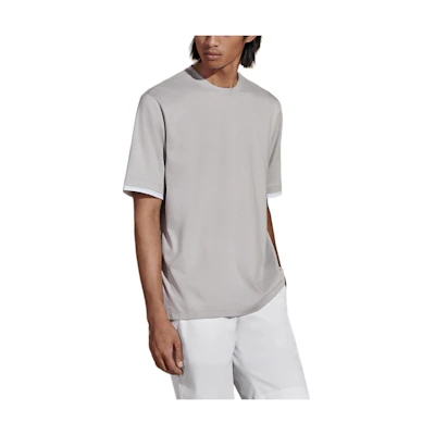 HERMES Color-Block Ruffle Crewneck Short Sleeve T-Shirt Misty White Men H457940HA94LA