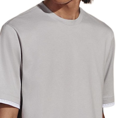 HERMES 拼色荷葉邊圓領短袖T恤 霧白 男款 H457940HA94LA Purchase HERMES 拼色荷葉邊圓領短袖T恤 霧白 男款 H457940HA94LA