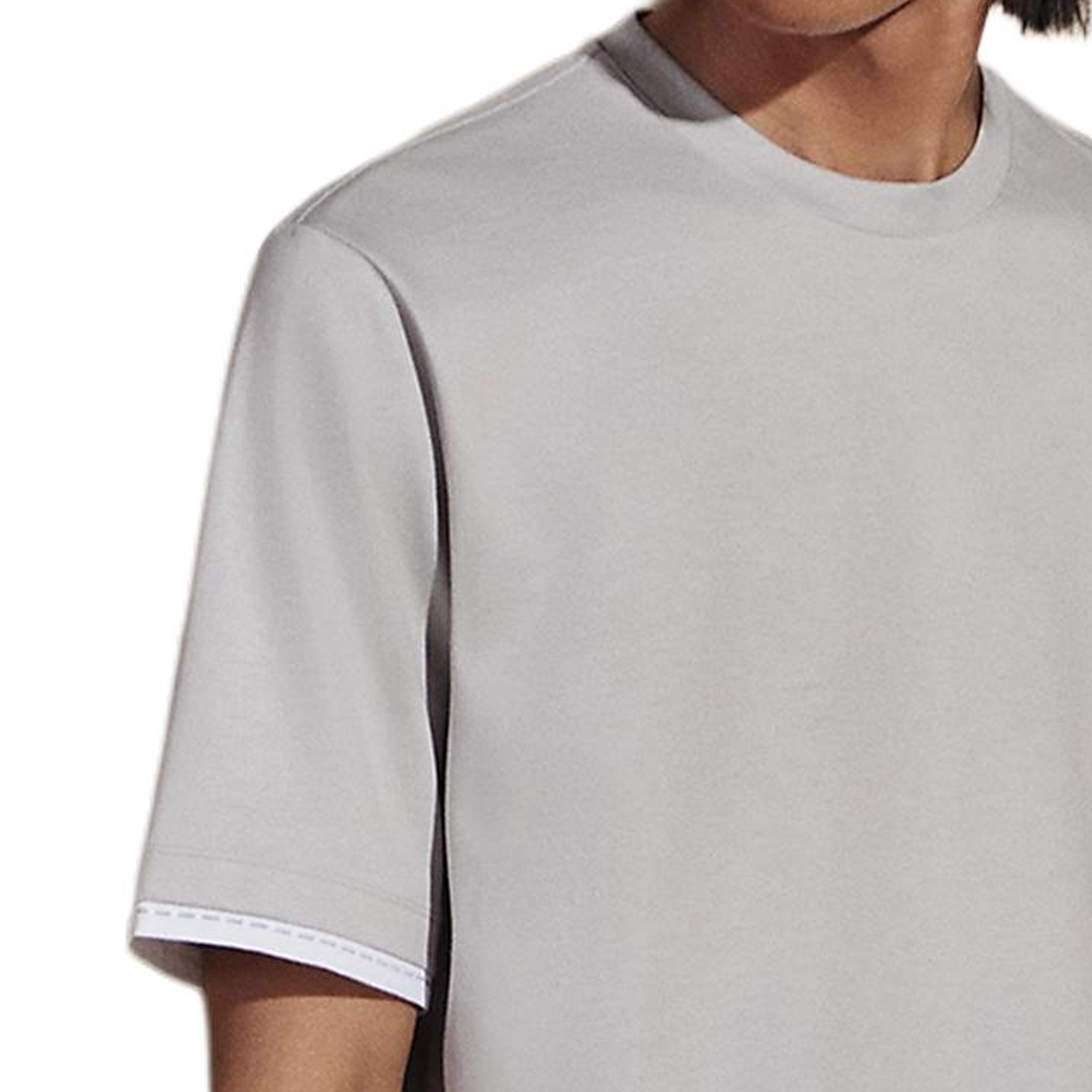 Details for HERMES 拼色荷葉邊圓領短袖T恤 霧白 男款 H457940HA94LA