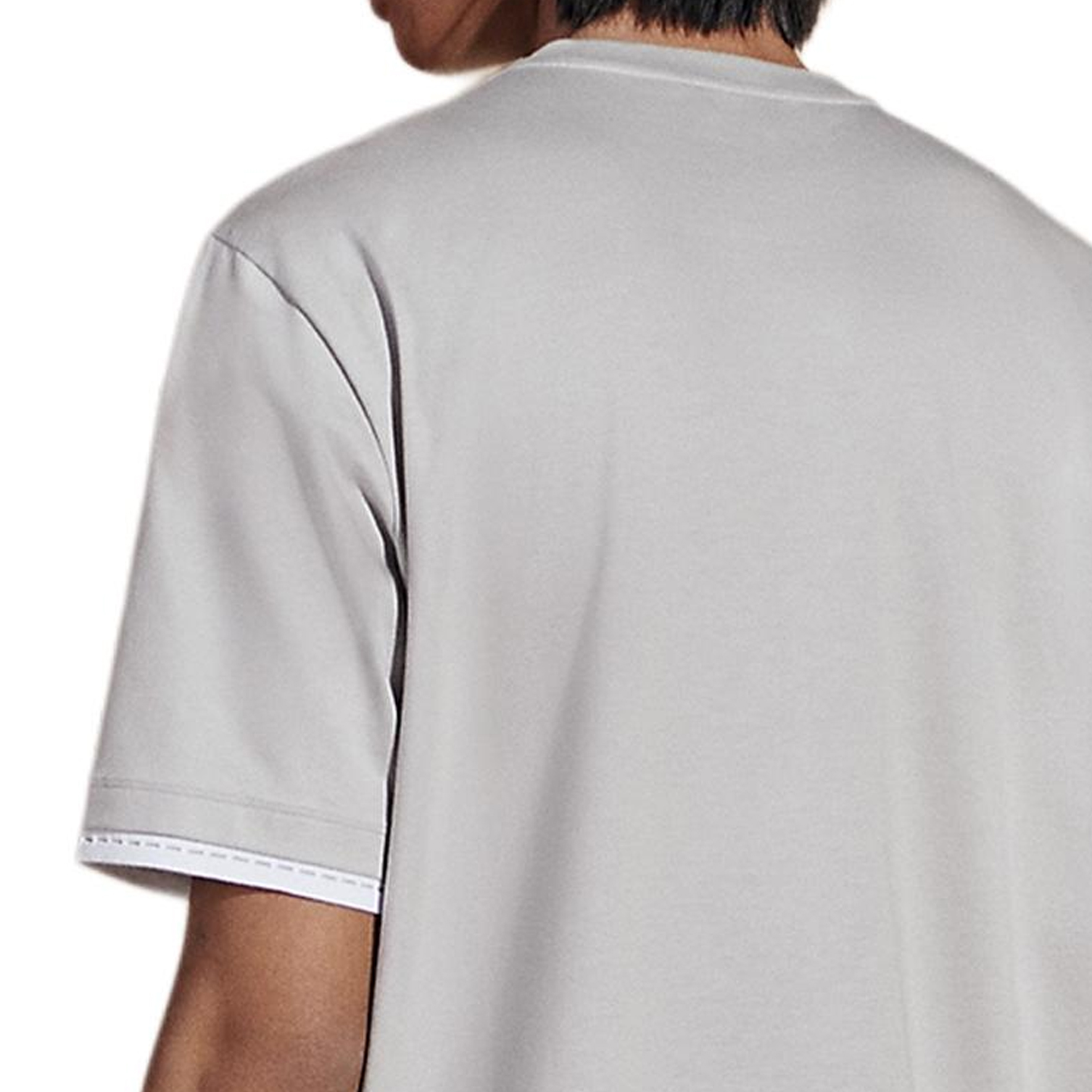 Cheap HERMES 拼色荷葉邊圓領短袖T恤 霧白 男款 H457940HA94LA