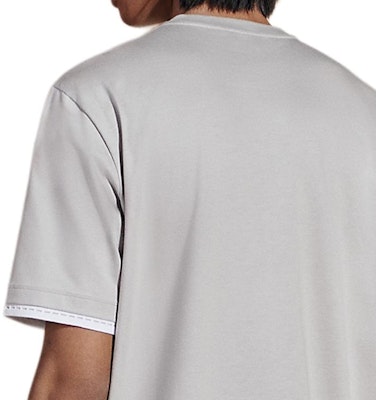 HERMES 拼色荷葉邊圓領短袖T恤 霧白 男款 H457940HA94LA Cheap HERMES 拼色荷葉邊圓領短袖T恤 霧白 男款 H457940HA94LA