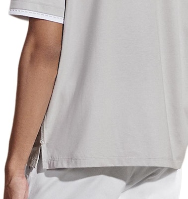 HERMES 拼色荷葉邊圓領短袖T恤 霧白 男款 H457940HA94LA 1