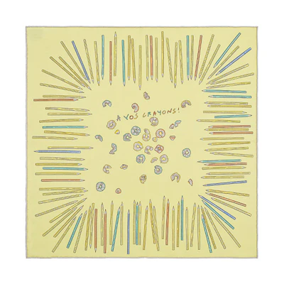 HERMES Colorful Pencil Silk Scarf Yellow H892253S-19