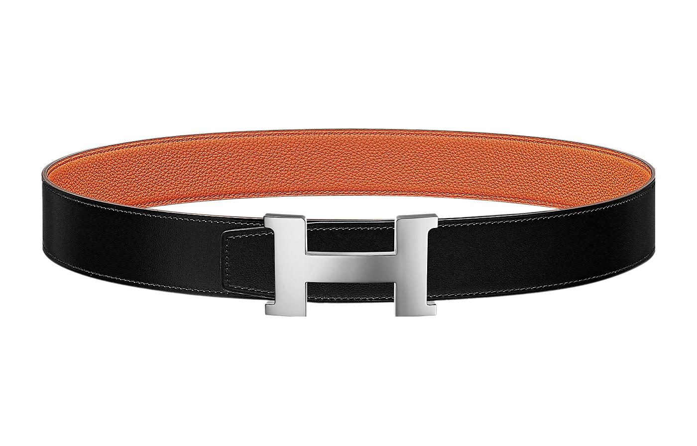 HERMES Constance  Leather Belt Black/Orange with Smooth Buckle 3.8cm Wide H074562CK05-H077971CAAH090 圖 2