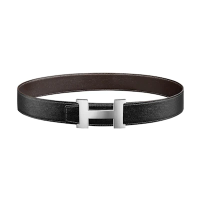 HERMES Constance Reversible Leather Belt Black/Ebony 3.8cm H074562CK05-H081779CAAA105