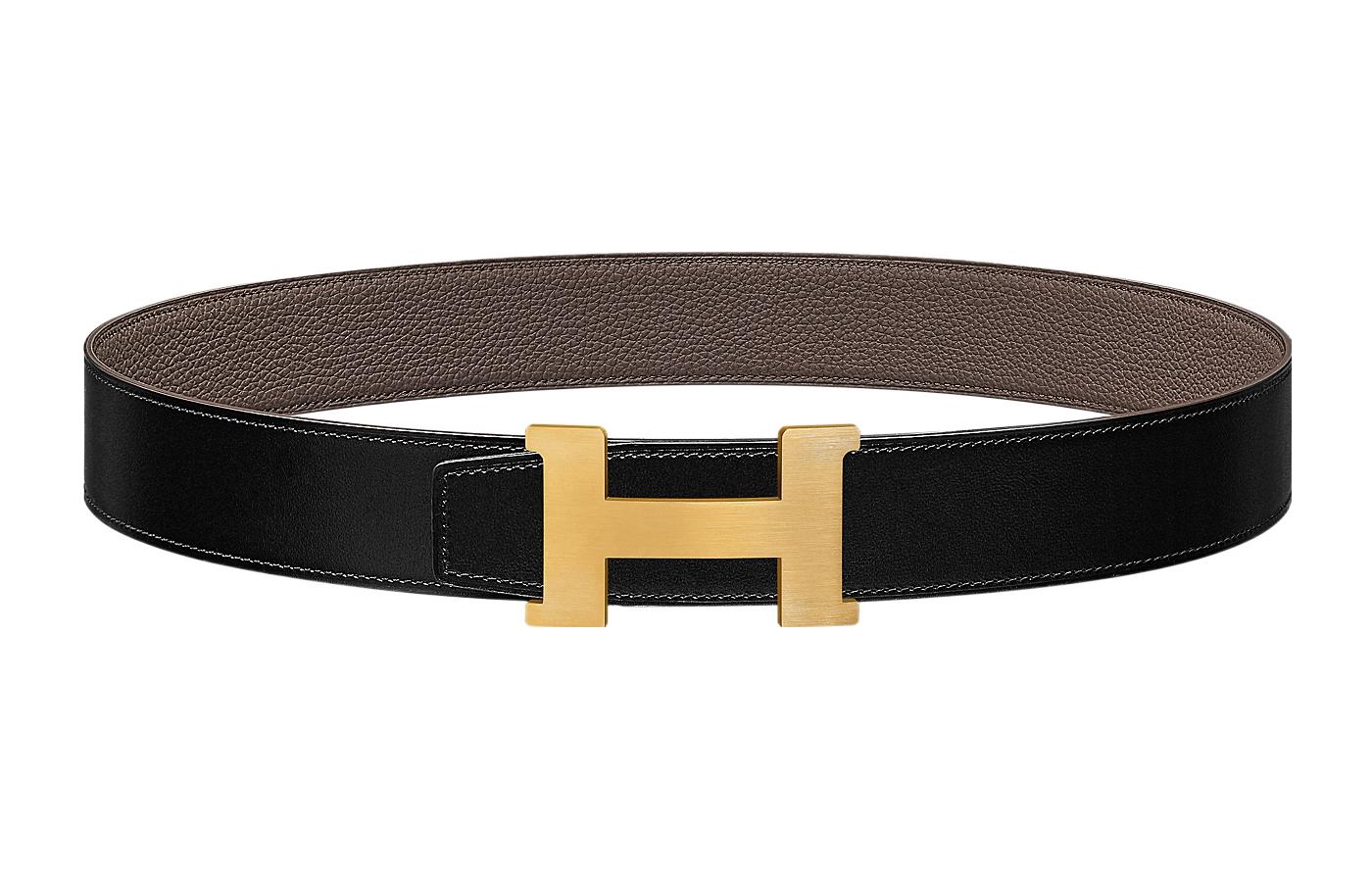 HERMES Constance Black/Grey Togo Calfskin Reversible Belt  3.8cm Gold Buckle H074562CUZ3-H077971CAAG100 圖 2