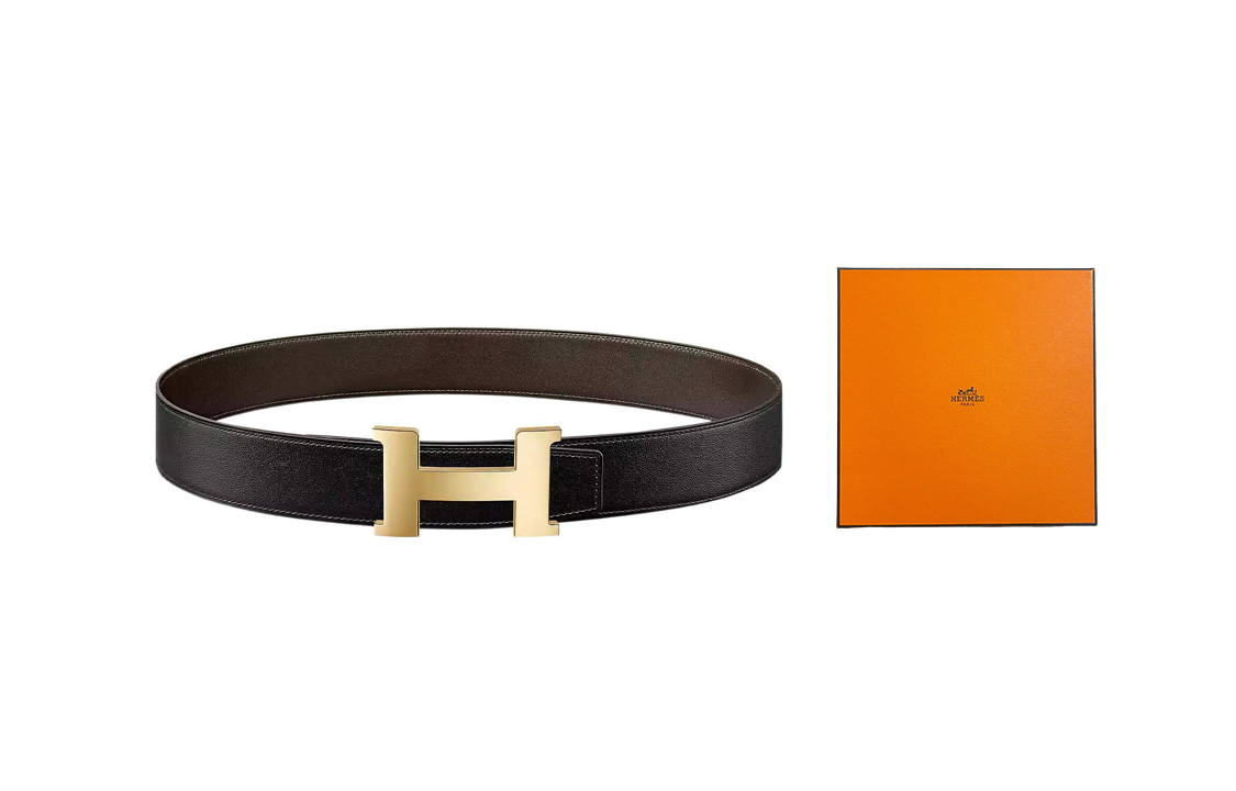 HERMES Constance Box Leather Reversible Belt Black/Ebony 3.8cm  Luxury Strap H074562CP2K-H081779CAAA 圖 2