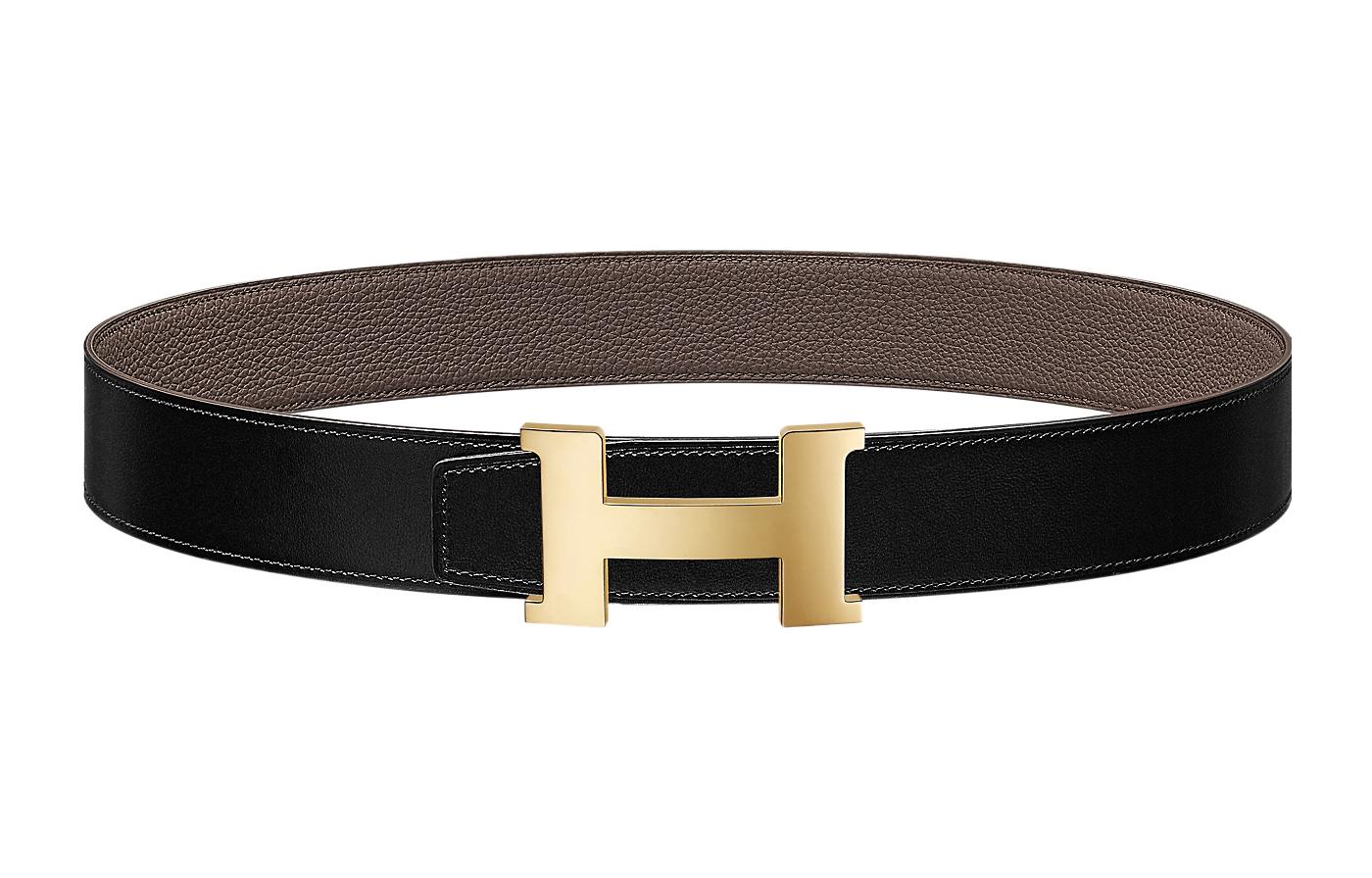 HERMES Constance Gold Buckle Togo Leather Reversible Belt Black/Grey 3.8cm . H074562CP2K-H077971CAAG105 圖 2