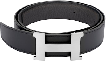HERMES Constance H Buckle Togo Leather Belt Black/Grey 3.8cm Classic H074562CB86-H077971CAAG HERMES Constance H Buckle Togo Leather Belt Black/Grey 3.8cm Classic H074562CB86-H077971CAAG