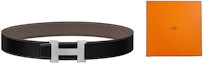 Lookbook HERMES Constance H Buckle Togo Leather Belt Black/Grey 3.8cm Classic H074562CB86-H077971CAAG