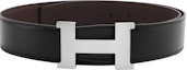 Buy 爱马仕 Constance 黑色/巧克力色皮带, 银扣, 3.8cm H074562CK05-H077971CAAB
