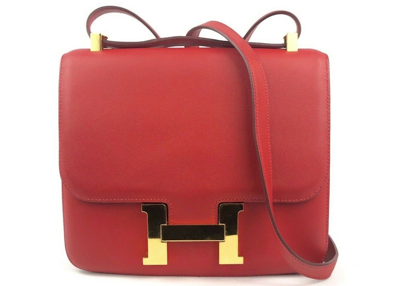 Hermes Constance Leather Gold-tone 24 Red Rouge