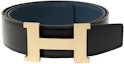 Buy HERMES Constance Matte Gold Buckle Togo Leather Reversible Belt Black/Prussian Blue 3.8cm. H074562CUZ3-H077971CAAE095