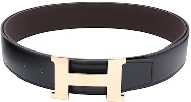 HERMES Constance Reversible Togo Leather Belt Black/Chocolate 3.8cm H074562CP2K-H077971CAAB HERMES Constance Reversible Togo Leather Belt Black/Chocolate 3.8cm H074562CP2K-H077971CAAB