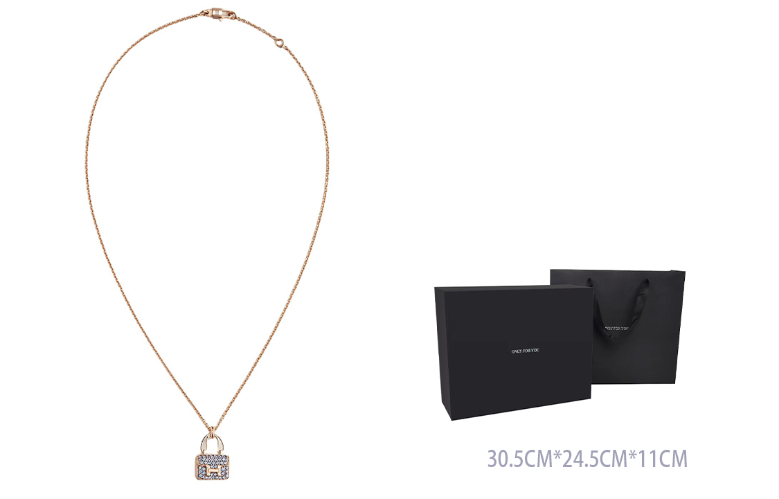 HERMES Constance Simple Fashion 18K Rose Gold Pendant Necklace Unisex Couple Necklace H121304B 圖 5
