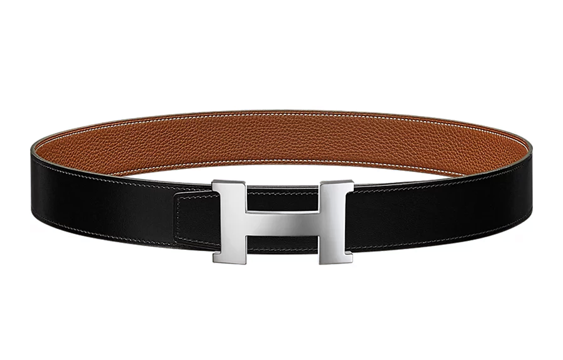 HERMES Constance Togo Leather Belt 3.8cm Black/Brown Silver Buckle H074562CK05-H077971CAAA 圖 8