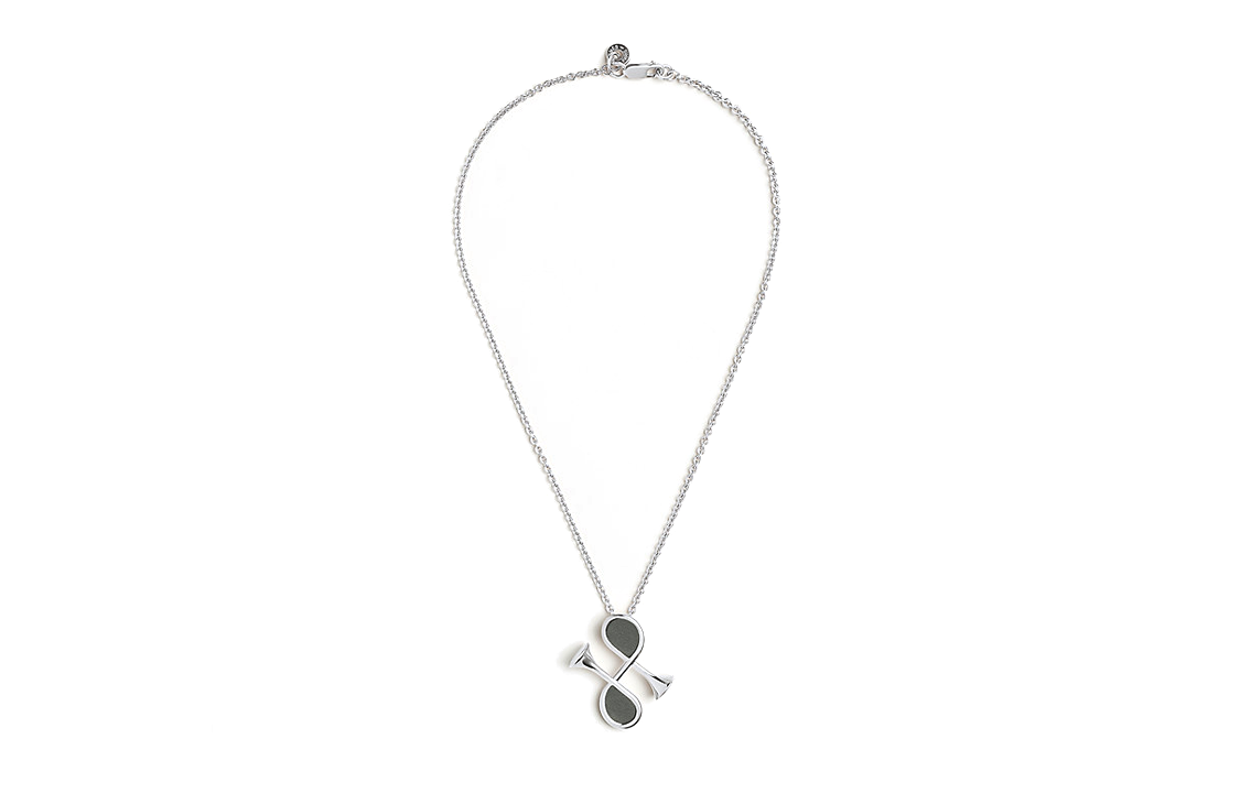 HERMES Cor H Pendant Necklace Silver Calfskin Palladium-Plated Unisex H500080FK0L 圖 2