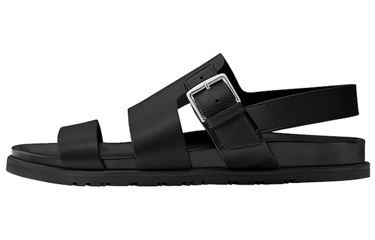 Buy HERMES愛馬仕 Corentin 小牛皮休閒 沙灘涼鞋 男款 黑色