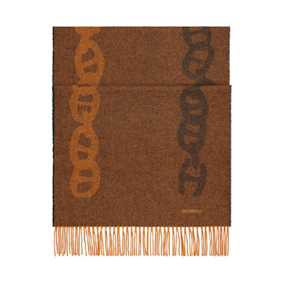 HERMES CrazyChain Brown Orange Pig Nose Scarf H393781T-03